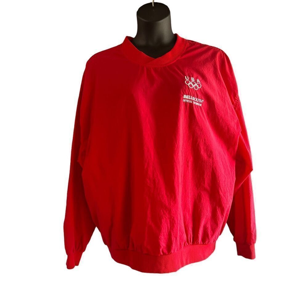 Swingster 90's Men's Red Pullover Golf Windbreaker Jacket Size XL